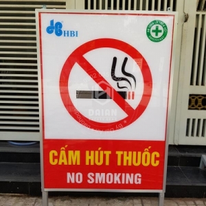 Biển báo khung sắt Cấm hút thuốc (có chân)