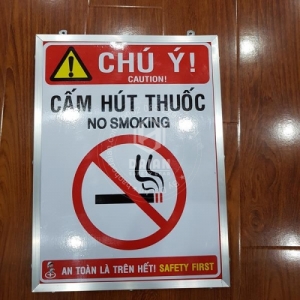 Biển báo khung sắt Chú ý cấm hút thuốc